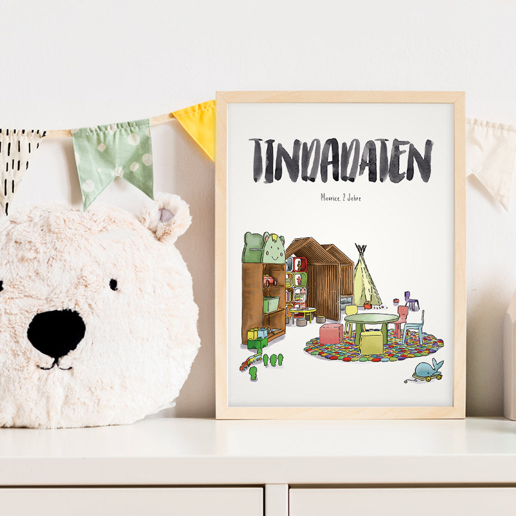 Kindermundposter Kindergarten im Kinderzimmer – personalisiertes Poster als Dekoration und Geschenk