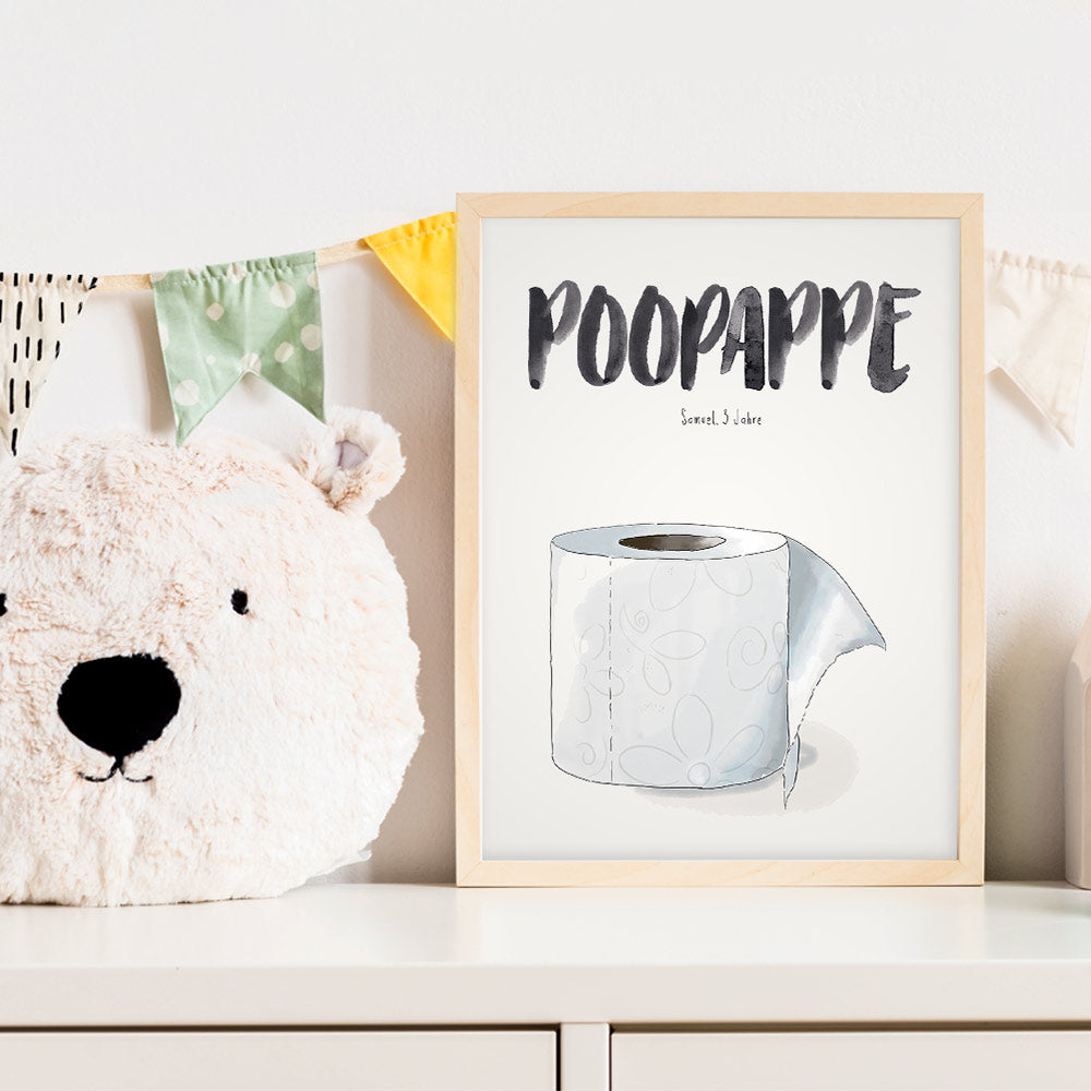 Kindermundposter Klopapier im Kinderzimmer – personalisiertes Poster als Dekoration und Geschenk