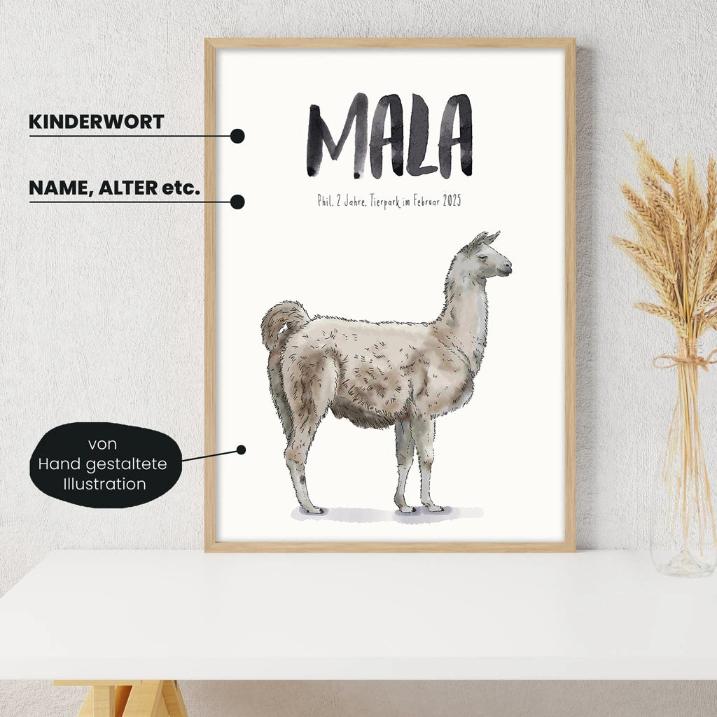 Kindermundposter - Motiv Lama