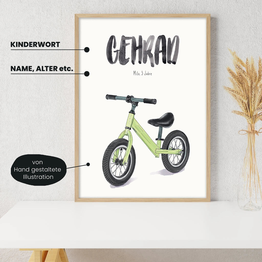 Kindermundposter - Motiv Laufrad