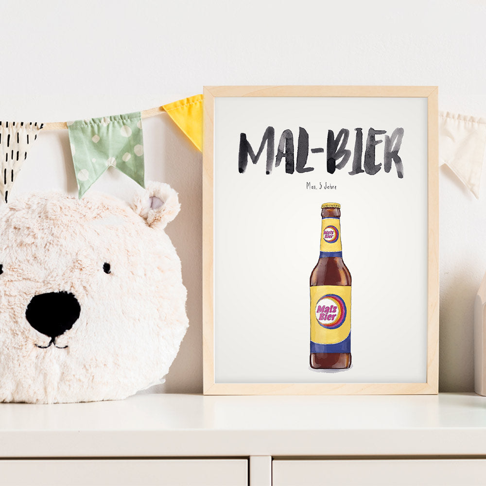 Kindermundposter Malzbier im Kinderzimmer – personalisiertes Poster als Dekoration und Geschenk