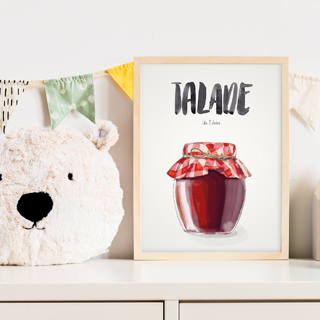 Kindermundposter Marmelade im Kinderzimmer – personalisiertes Poster als Dekoration und Geschenk