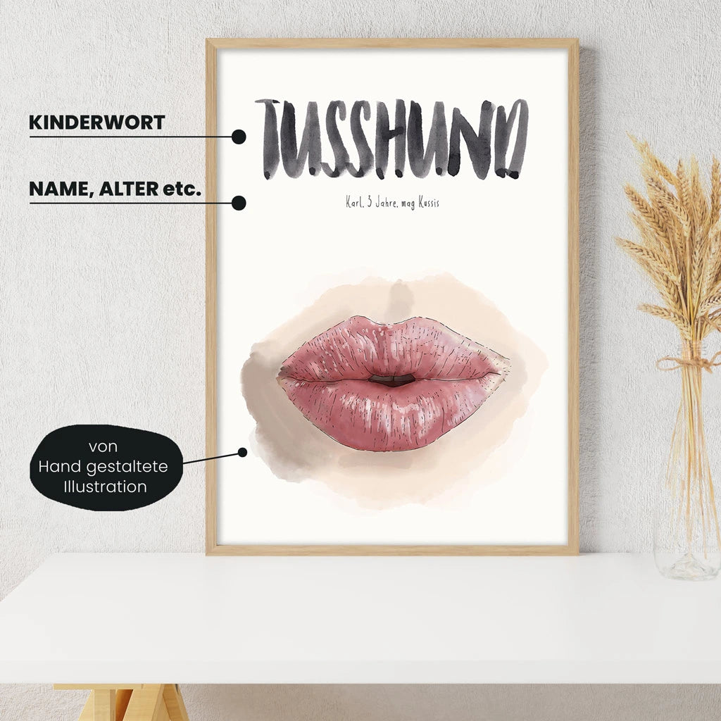 Kindermundposter - Motiv Mund Kuss Lippen