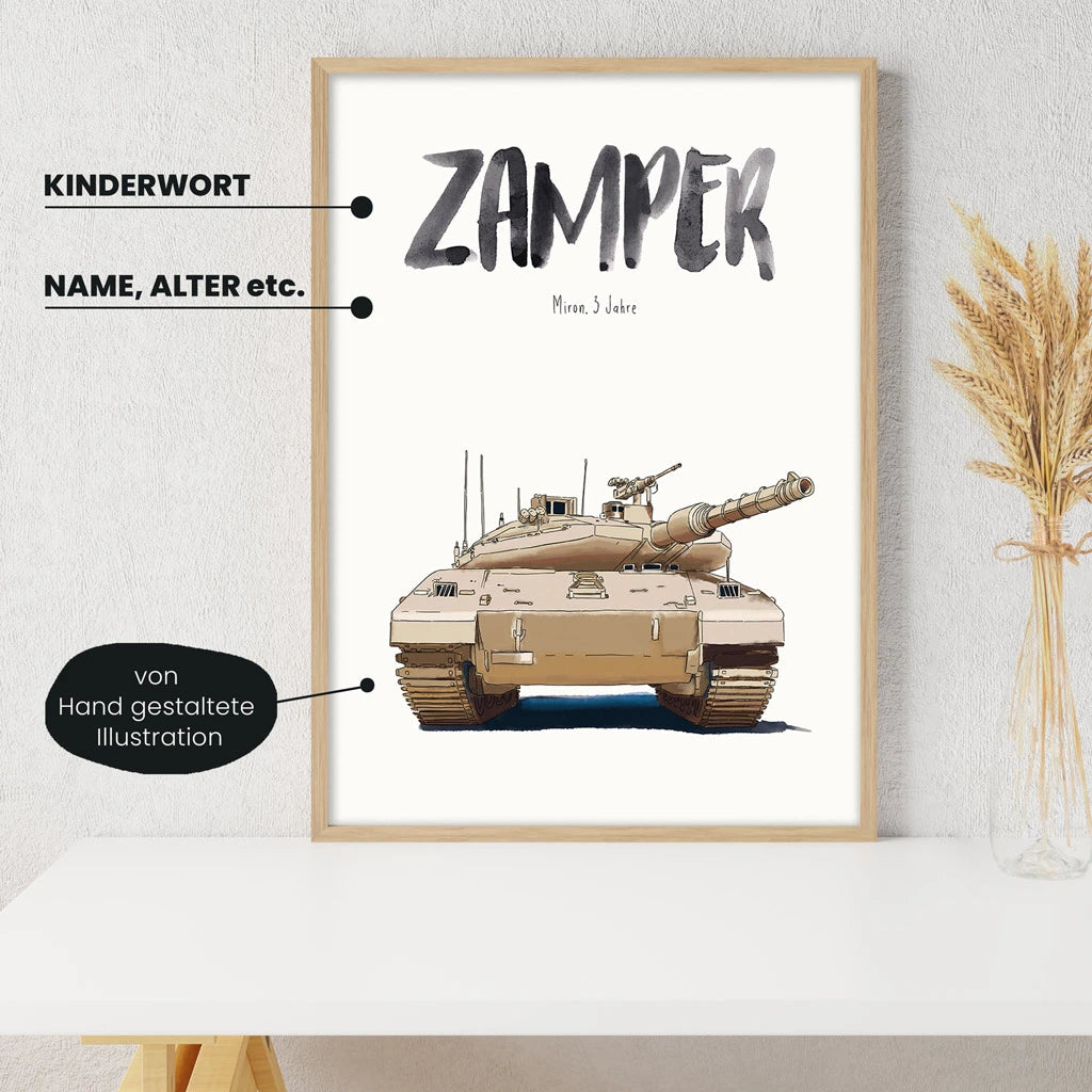 Kindermundposter - Motiv Panzer