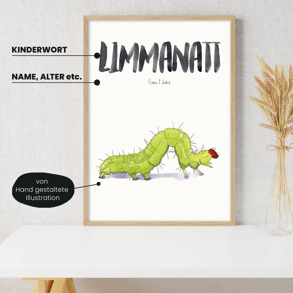 Kindermundposter - Motiv Raupe