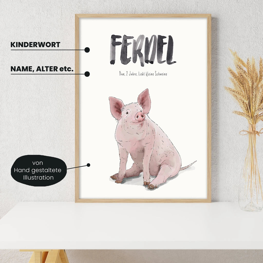 Kindermundposter - Motiv Schwein Ferkel
