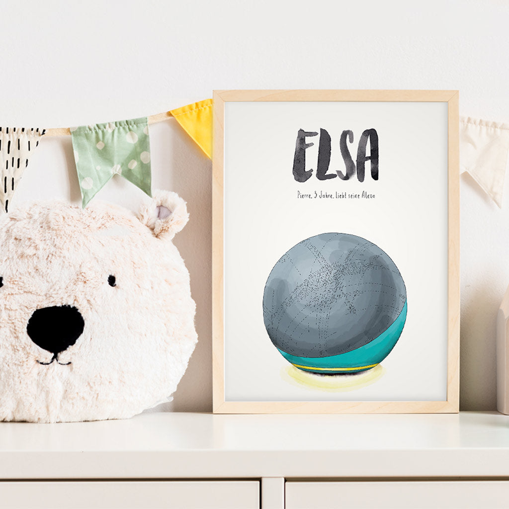 Kindermundposter Smart Speaker im Kinderzimmer – personalisiertes Poster als Dekoration und Geschenk
