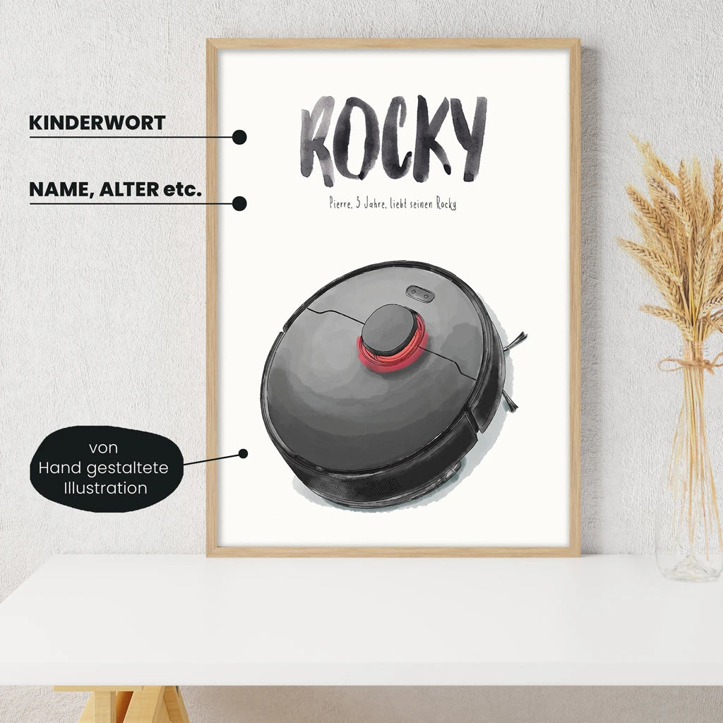 Kindermundposter - Motiv Staubsauger- Wisch-Roboter