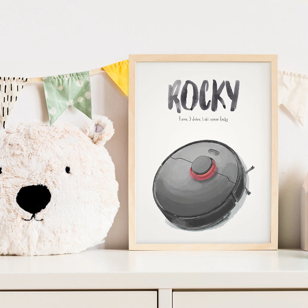 Kindermundposter - Motiv Staubsauger- Wisch-Roboter
