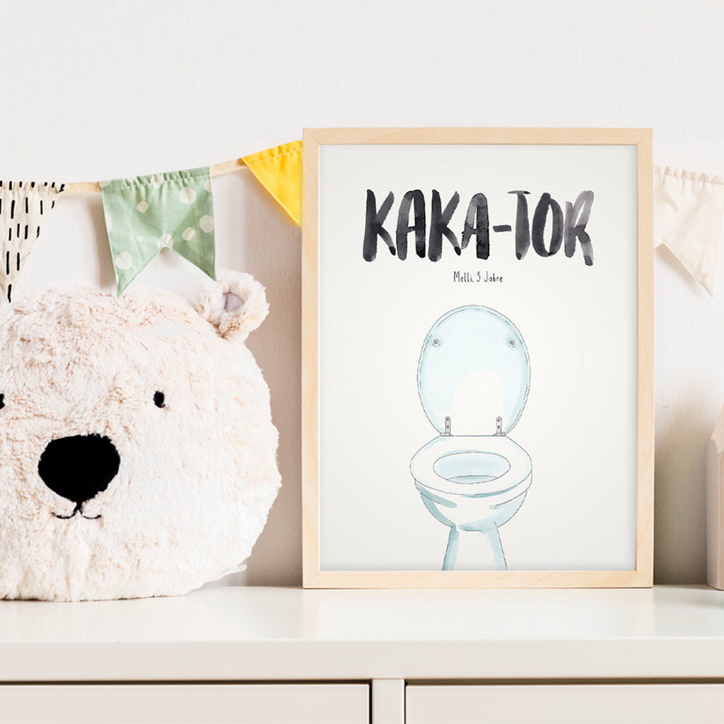 Kindermundposter Toilette im Kinderzimmer – personalisiertes Poster als Dekoration und Geschenk