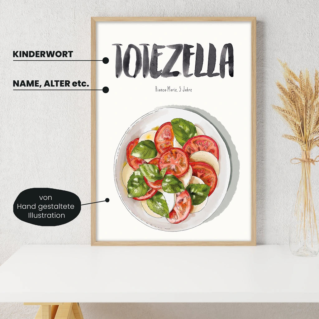 Kindermundposter - Motiv Tomate Mozzarella Caprese