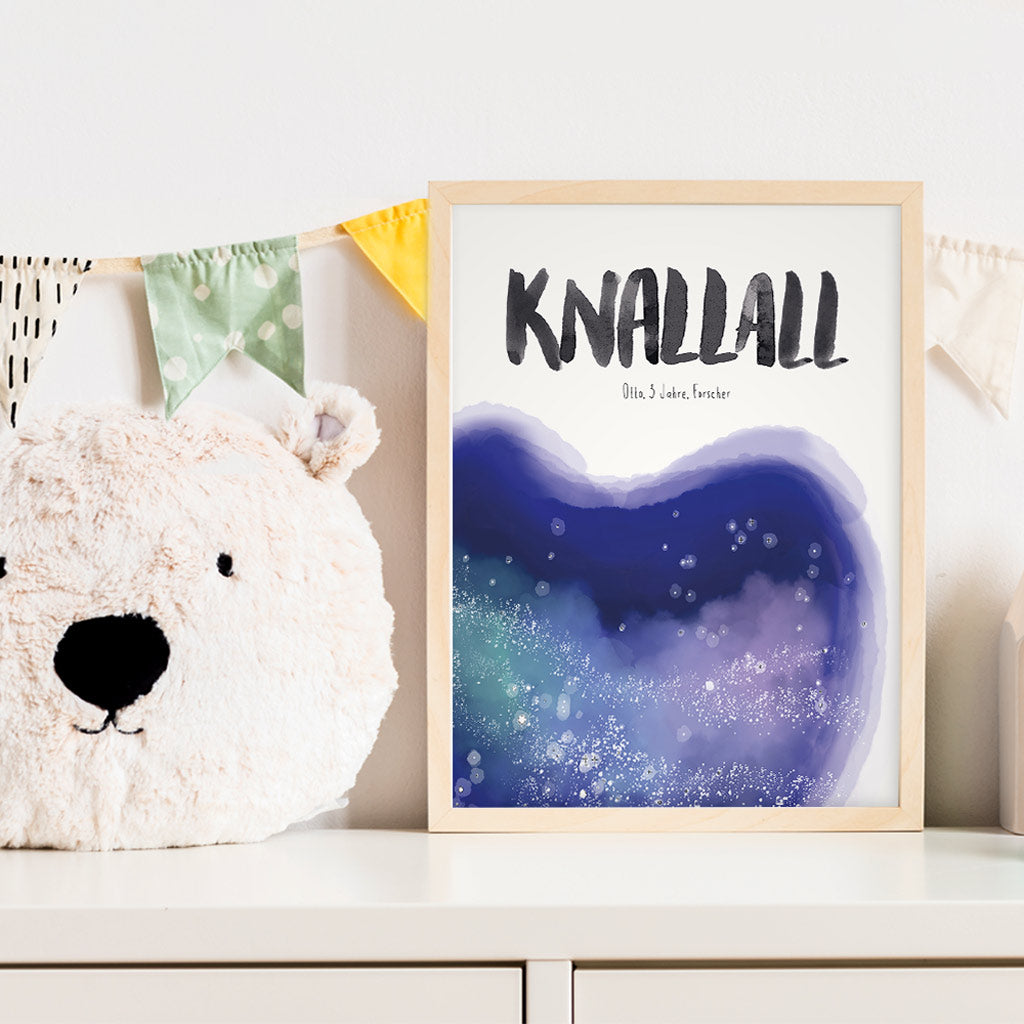 Kindermundposter Weltall im Kinderzimmer – personalisiertes Poster als Dekoration und Geschenk