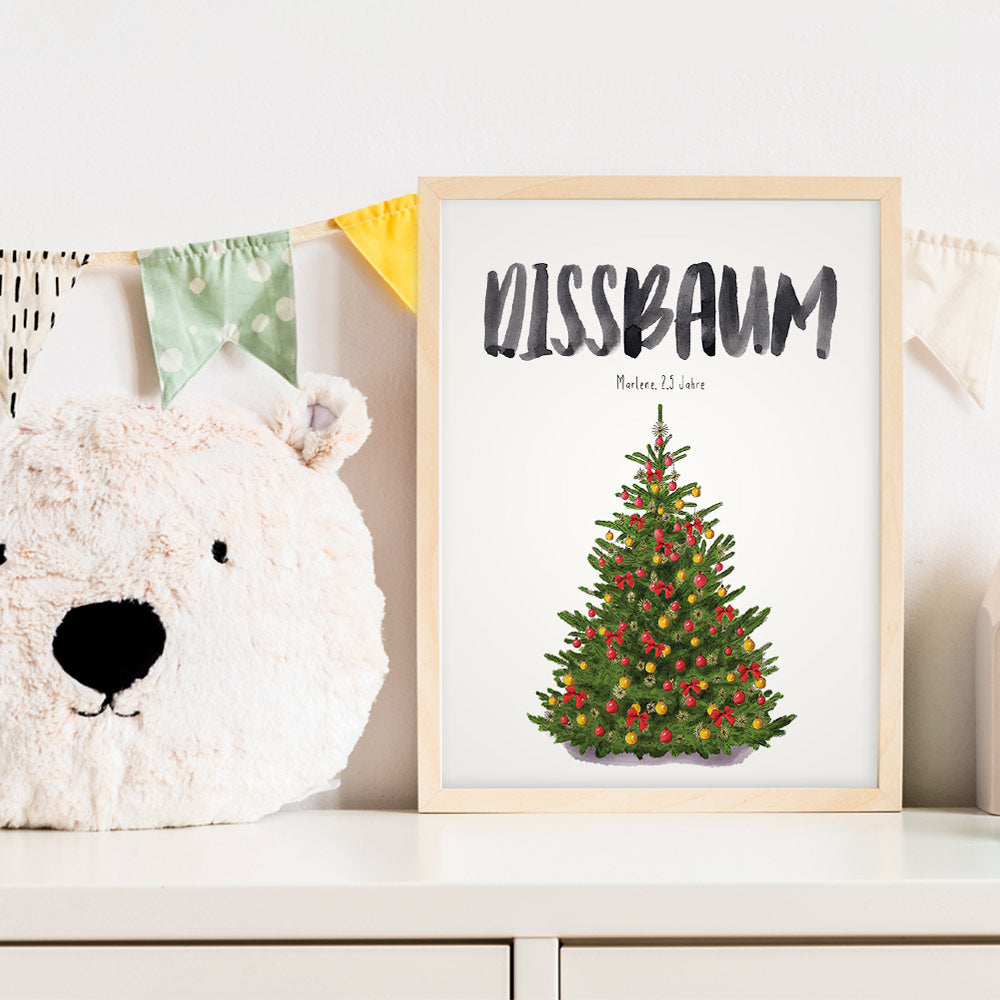 Kindermundposter Weihnachtsbaum im Kinderzimmer – personalisiertes Poster als Dekoration und Geschenk