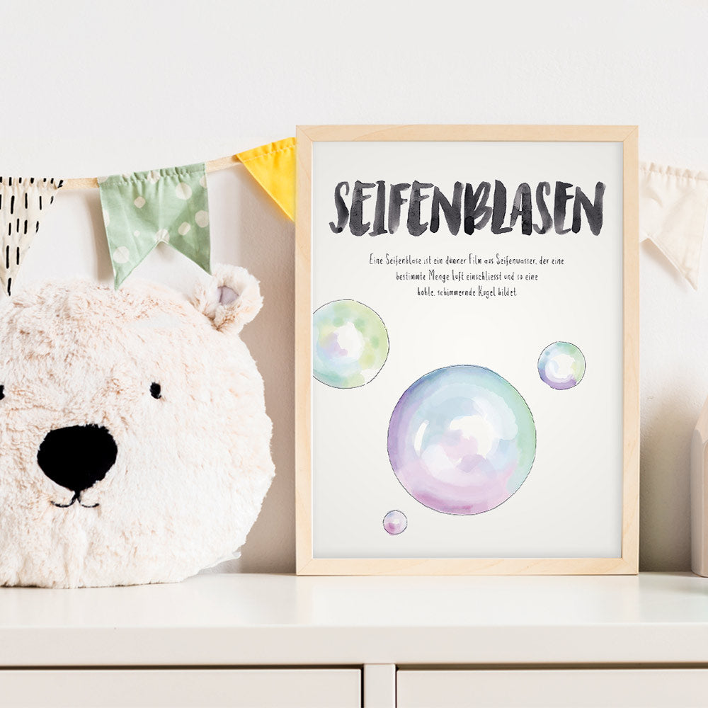 Kinderzimmerposter "Seifenblasen"