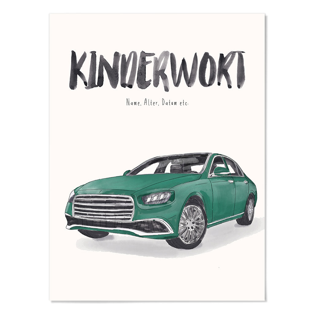 Kindermundposter Auto – personalisiertes Poster mit Kinderwort für Eltern