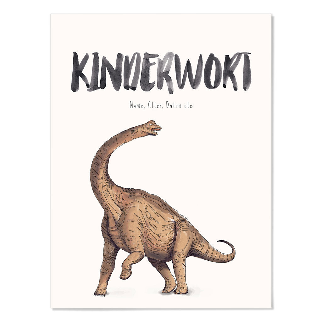 Kindermundposter Brachiosaurus – personalisiertes Poster mit Kinderwort für Eltern