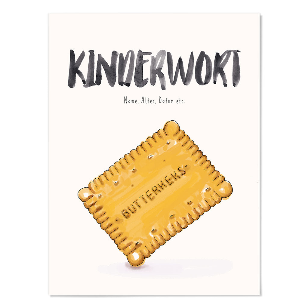 Kindermundposter Butterkeks – personalisiertes Poster mit Kinderwort für Eltern
