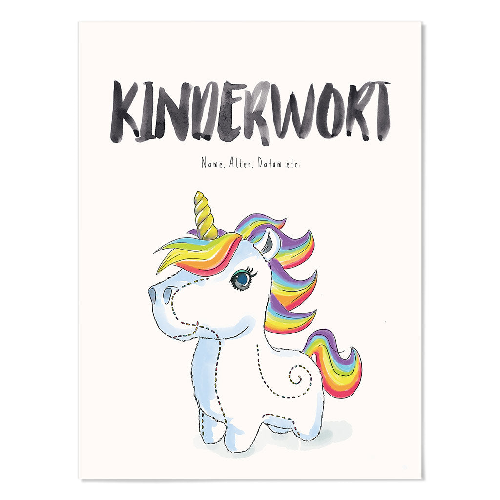 Kindermundposter Einhorn – personalisiertes Poster mit Kinderwort für Eltern