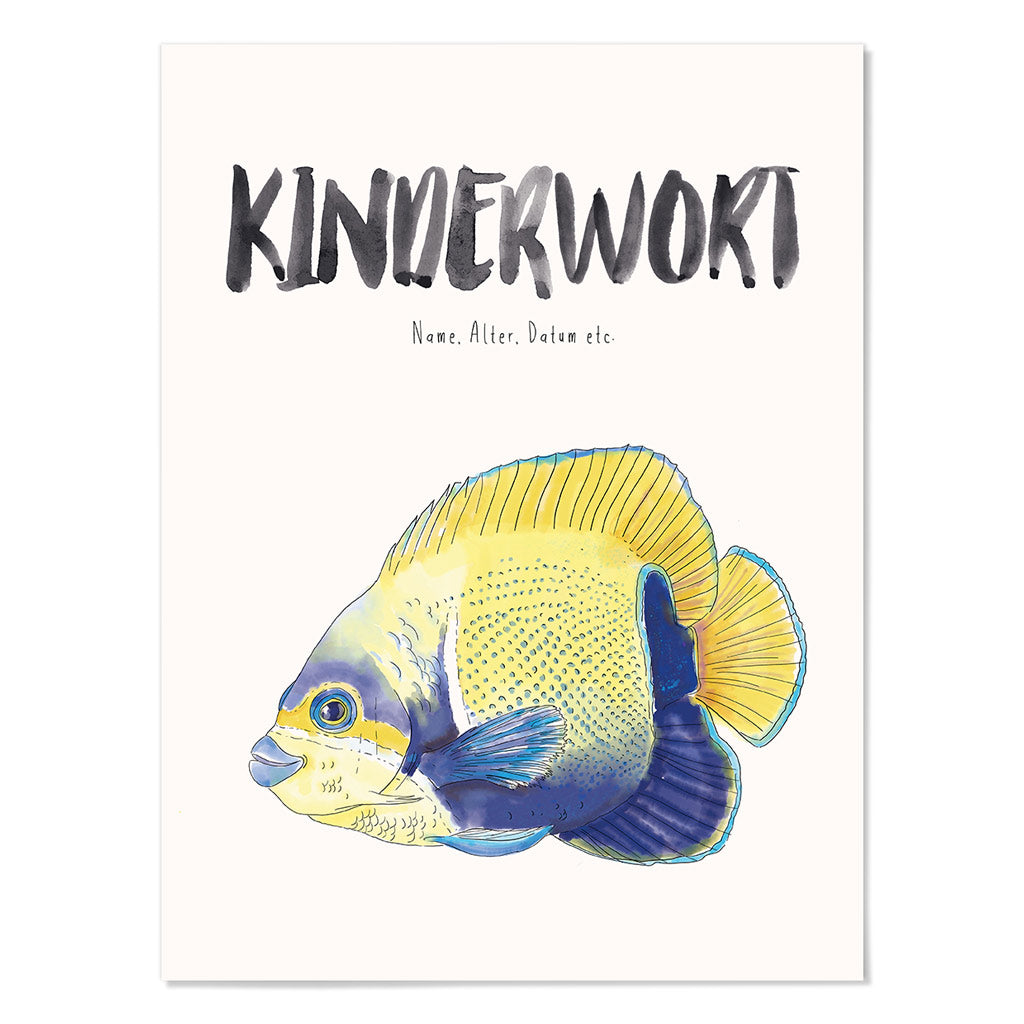 Kindermundposter Fisch – personalisiertes Poster mit Kinderwort für Eltern