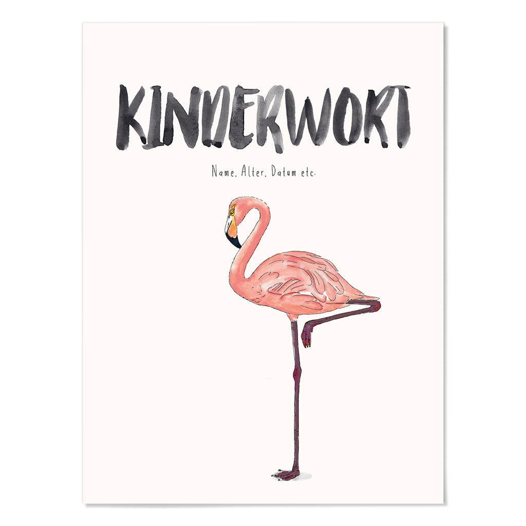 Kindermundposter Flamingo – personalisiertes Poster mit Kinderwort für Eltern