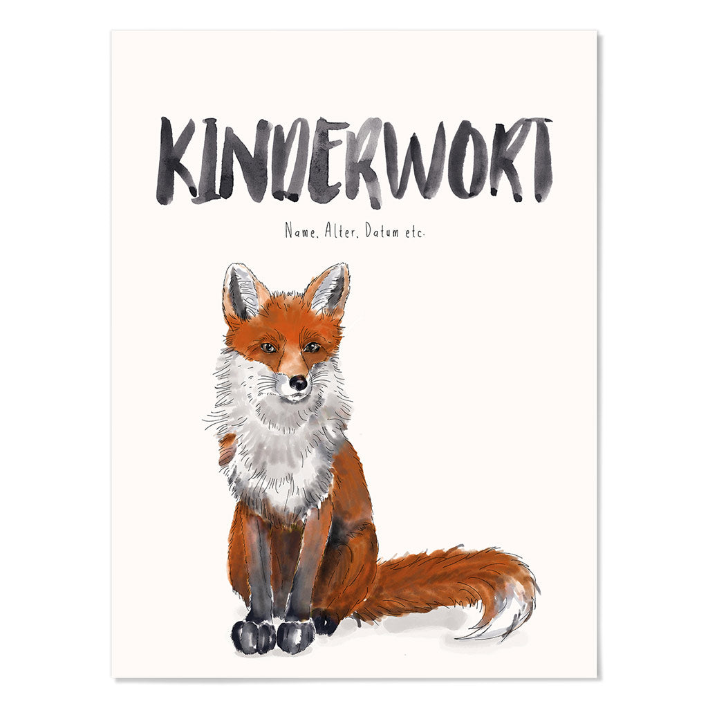 Kindermundposter Fuchs – personalisiertes Poster mit Kinderwort für Eltern