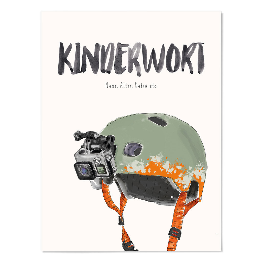 Kindermundposter Fahrradhelm – personalisiertes Poster mit Kinderwort für Eltern