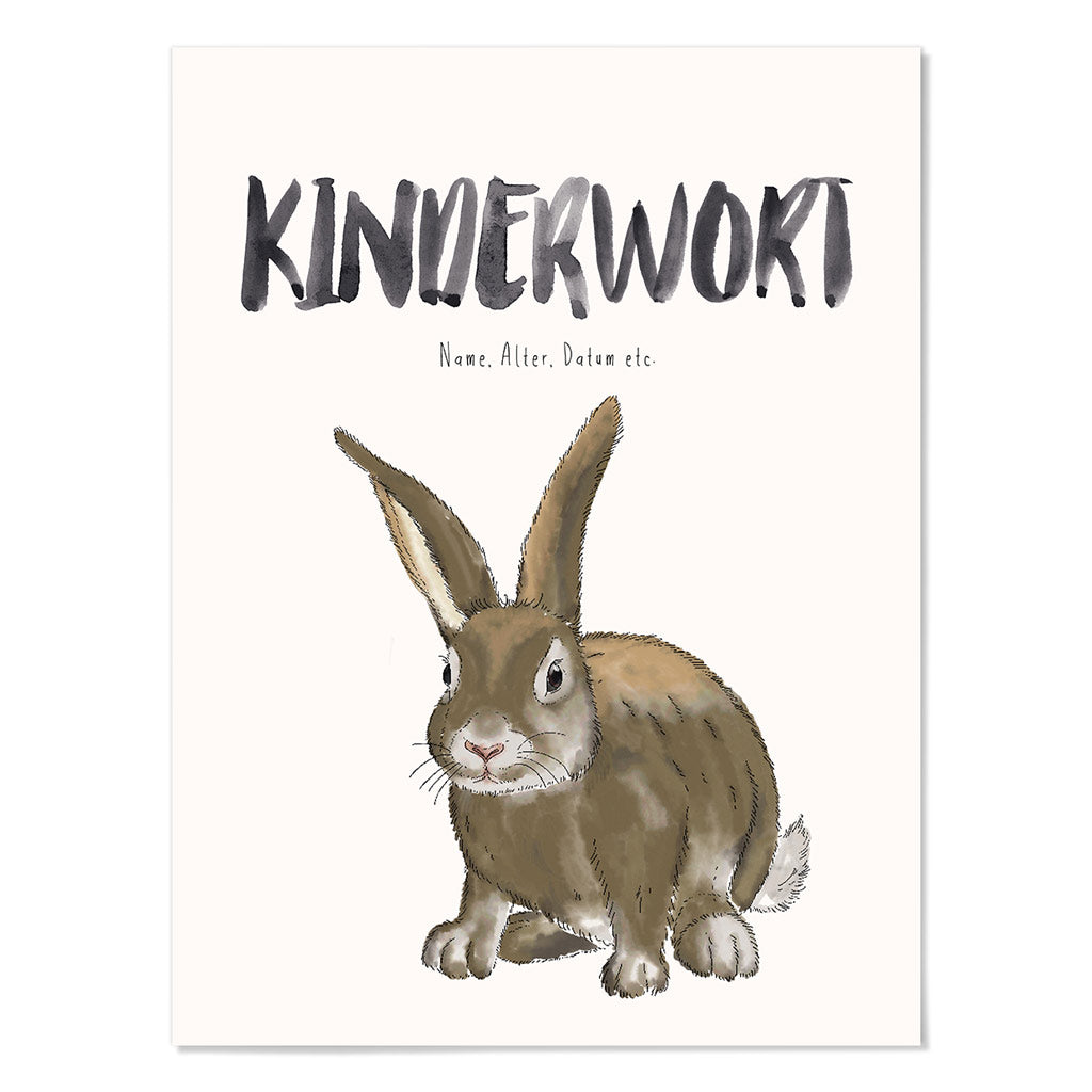 Kindermundposter Hase – personalisiertes Poster mit Kinderwort für Eltern