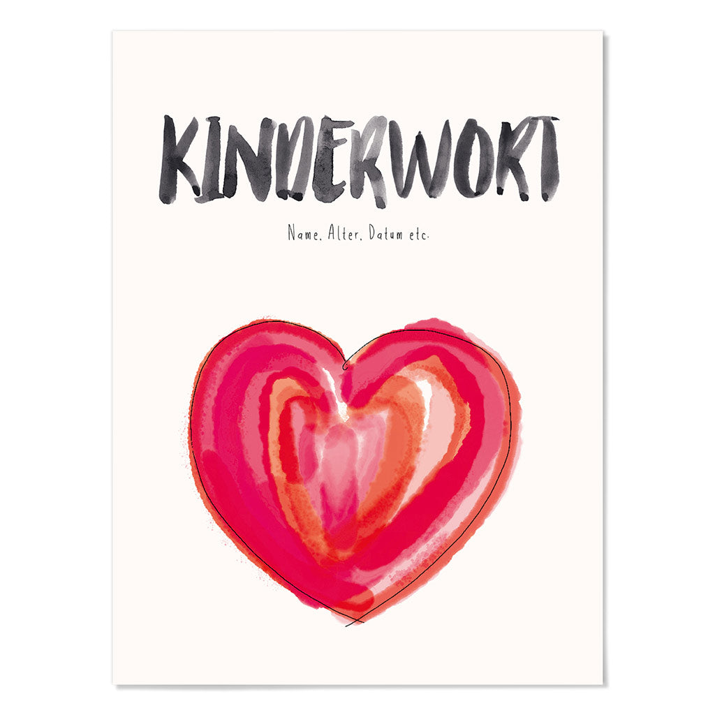 Kindermundposter Herz – personalisiertes Poster mit Kinderwort für Eltern