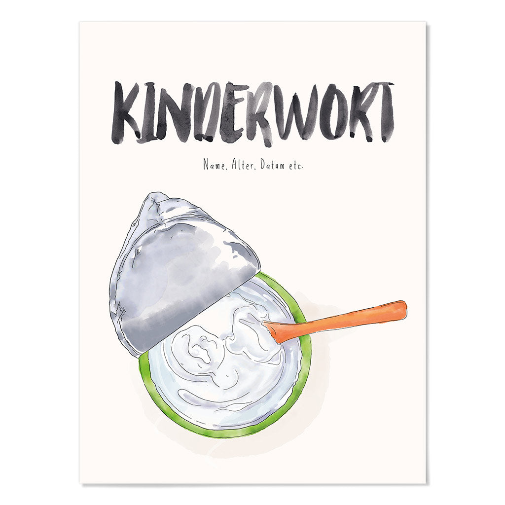 Kindermundposter Joghurt – personalisiertes Poster mit Kinderwort für Eltern