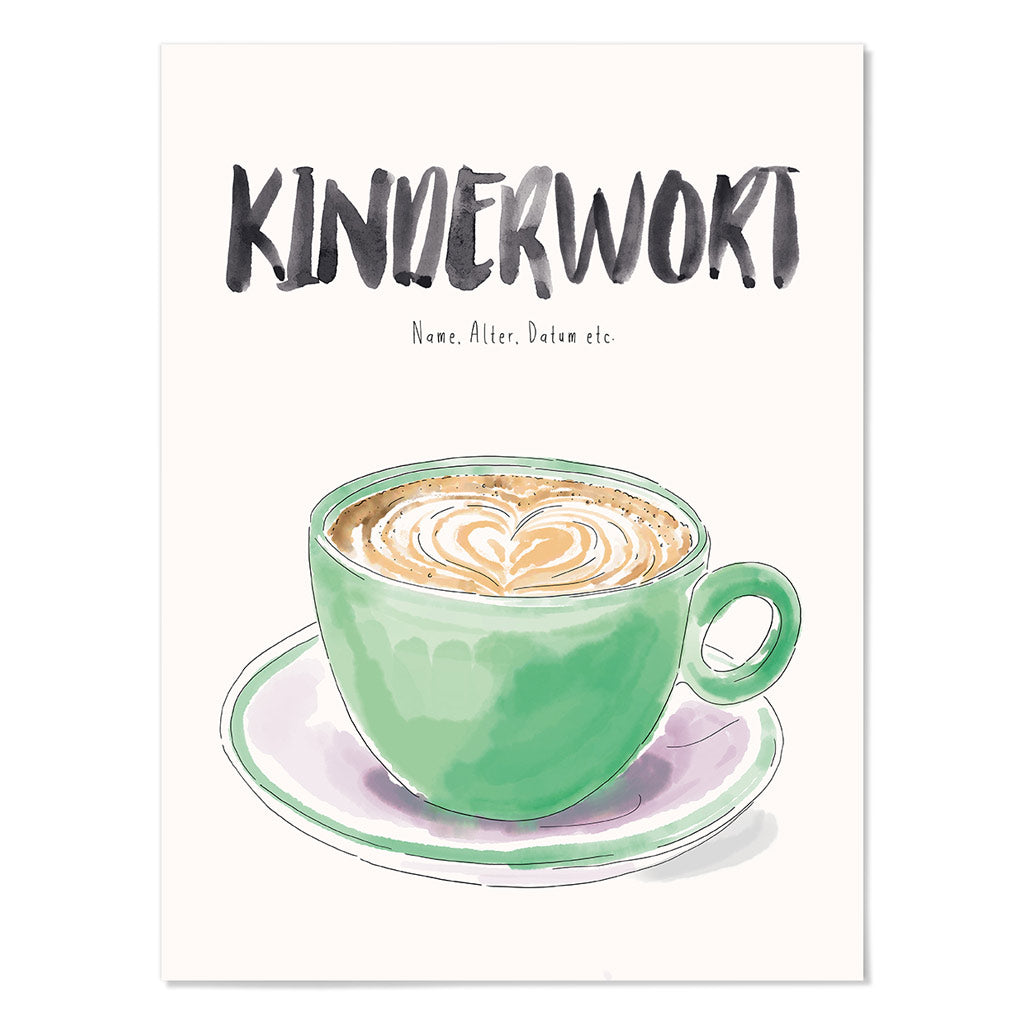 Kindermundposter Cappuccino – personalisiertes Poster mit Kinderwort für Eltern