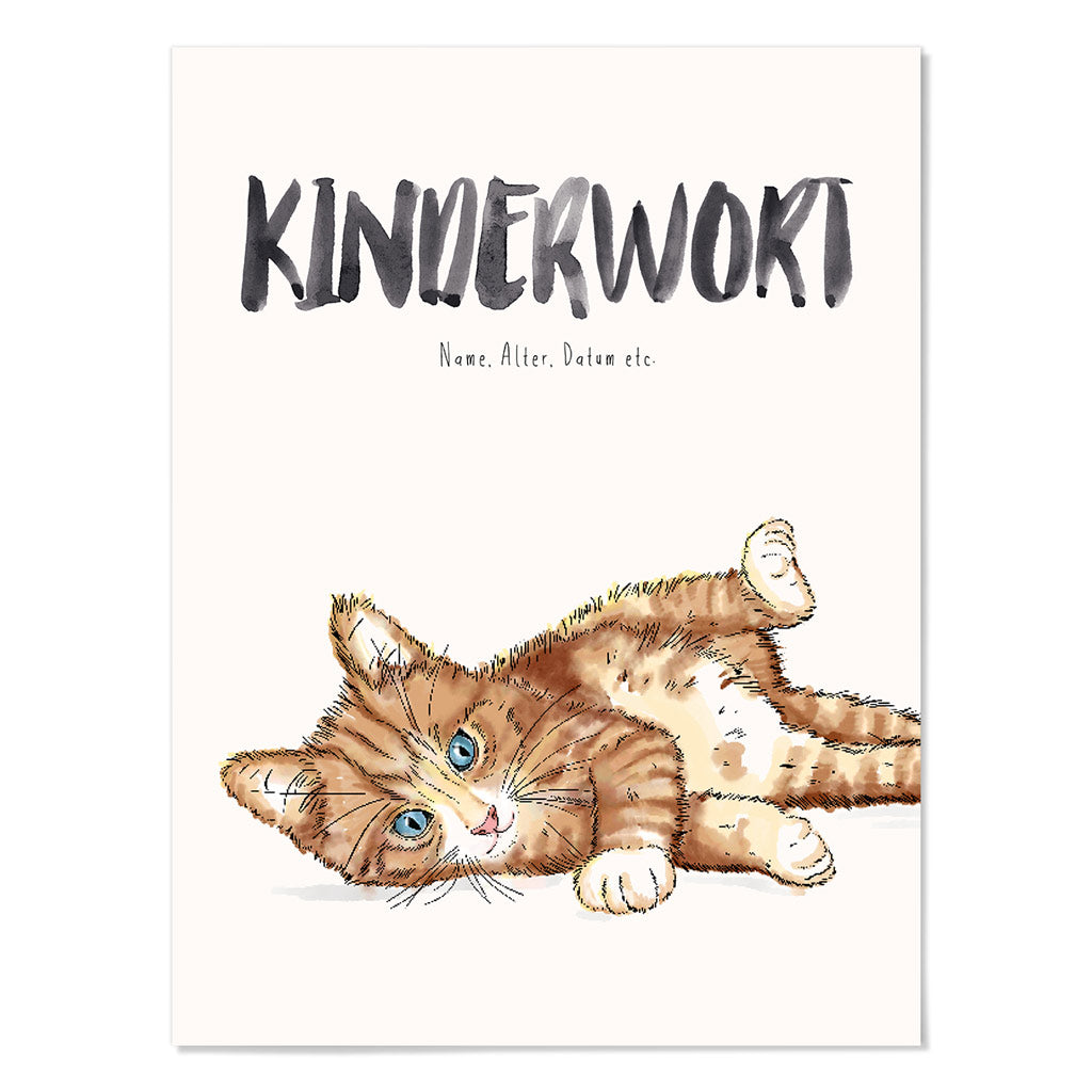 Kindermundposter Katze – personalisiertes Poster mit Kinderwort für Eltern