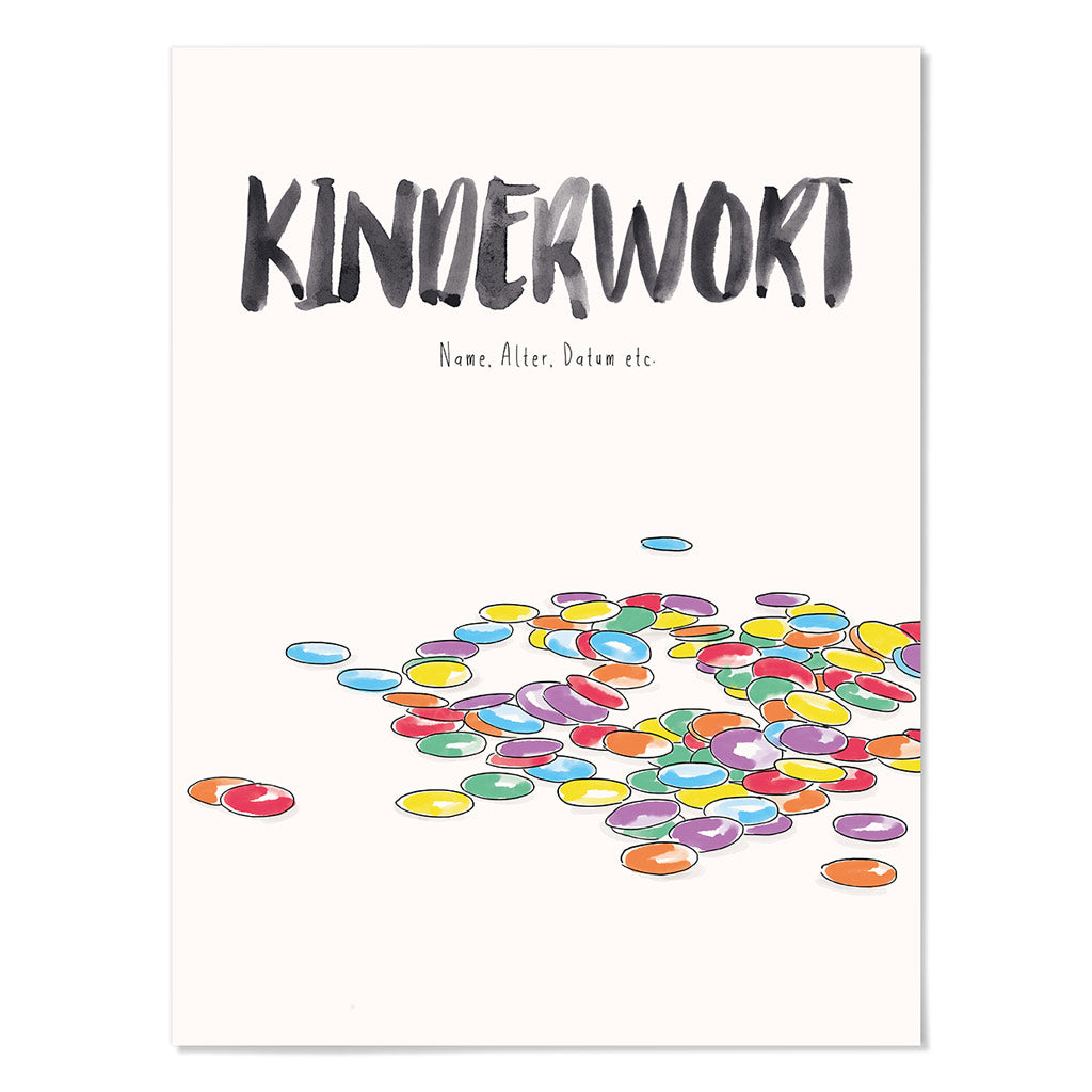 Kindermundposter Konfetti – personalisiertes Poster mit Kinderwort für Eltern