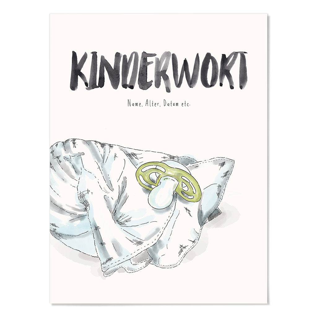 Kindermundposter Kuscheltuch – personalisiertes Poster mit Kinderwort für Eltern