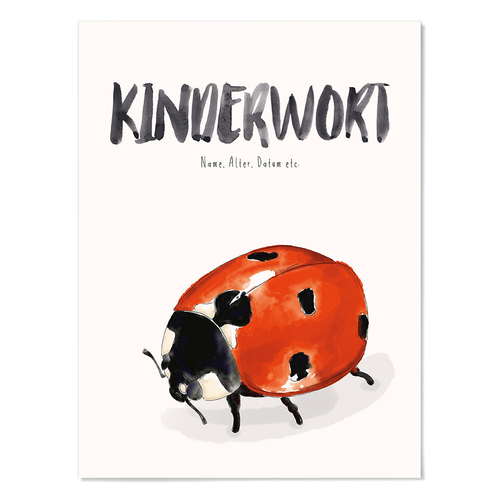 Kindermundposter Marienkäfer – personalisiertes Poster mit Kinderwort für Eltern
