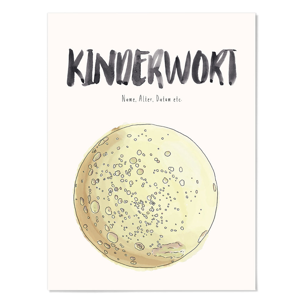Kindermundposter Mond – personalisiertes Poster mit Kinderwort für Eltern