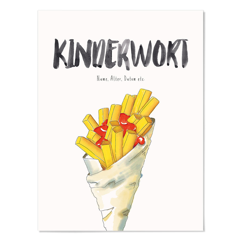 Kindermundposter Pommes Ketchup – personalisiertes Poster mit Kinderwort für Eltern