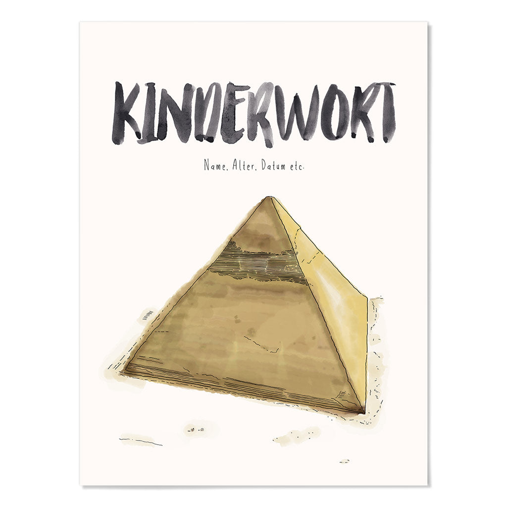 Kindermundposter Pyramide – personalisiertes Poster mit Kinderwort für Eltern