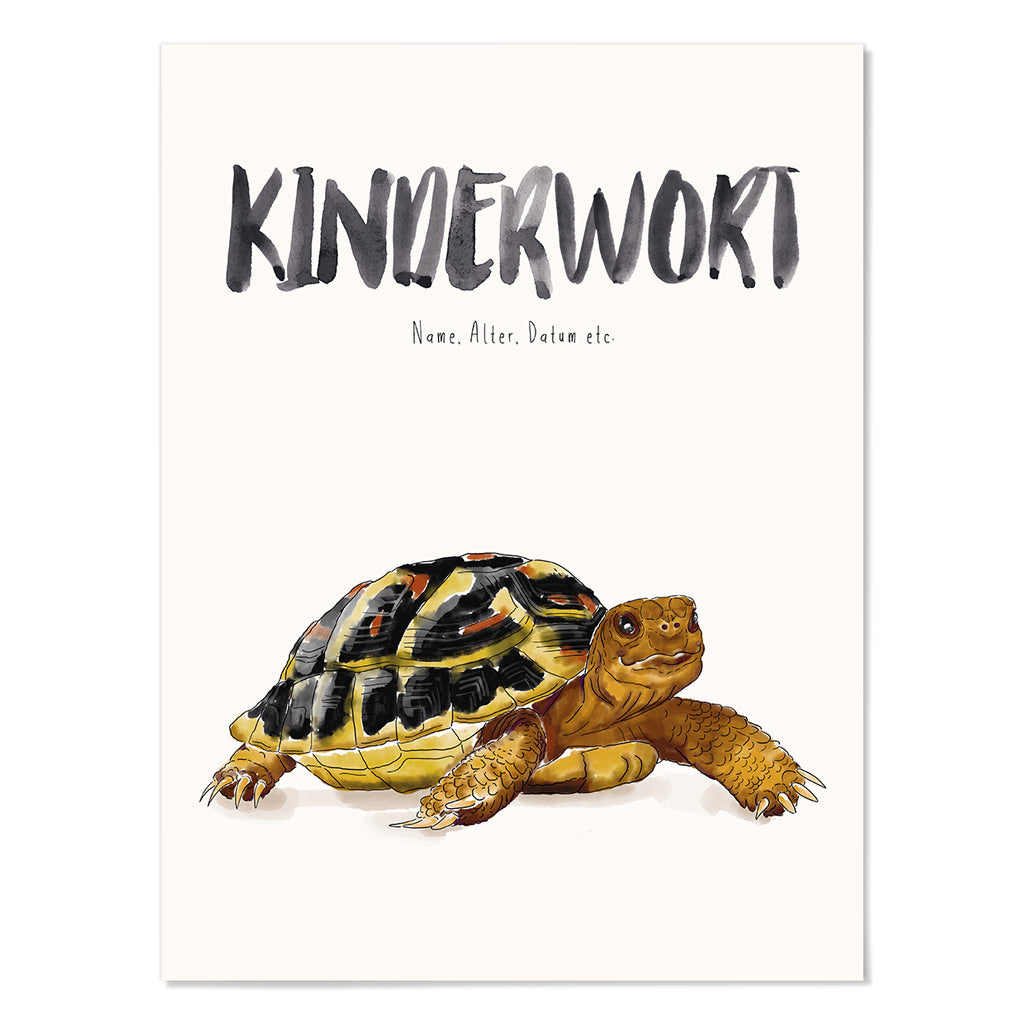 Kindermundposter Schildkröte – personalisiertes Poster mit Kinderwort für Eltern