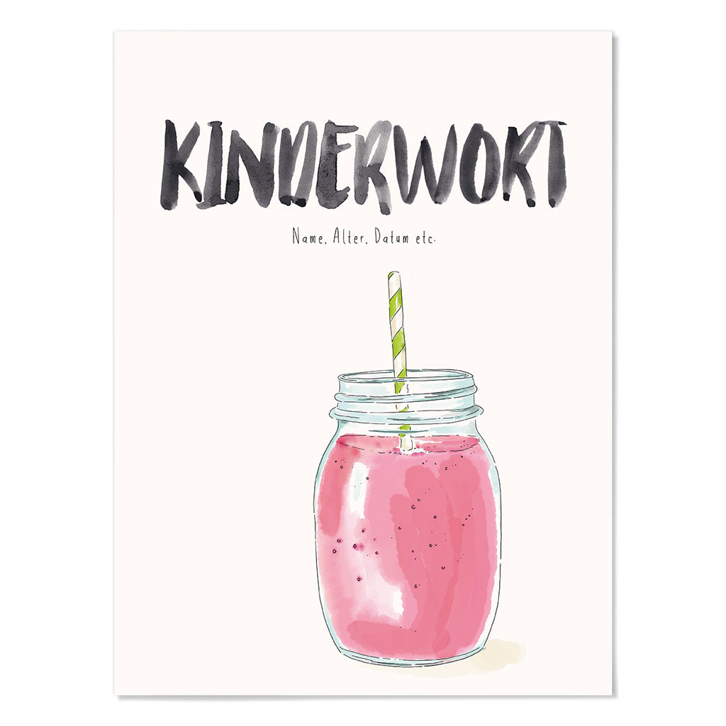 Kindermundposter Smoothie – personalisiertes Poster mit Kinderwort für Eltern