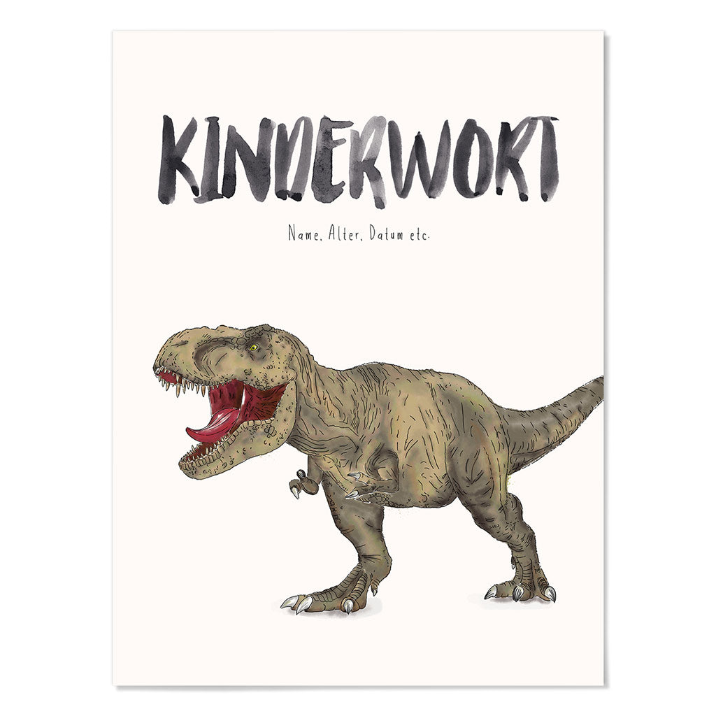 Kindermundposter T-Rex – personalisiertes Poster mit Kinderwort für Eltern