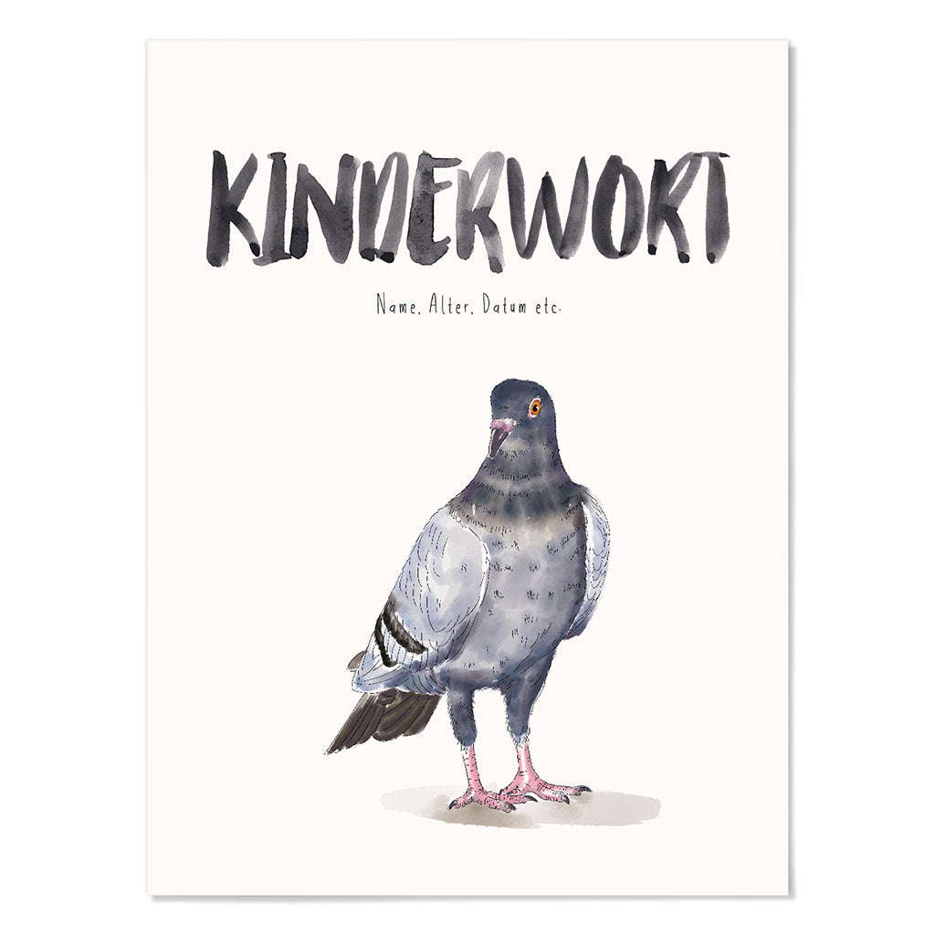 Kindermundposter Taube – personalisiertes Poster mit Kinderwort für Eltern