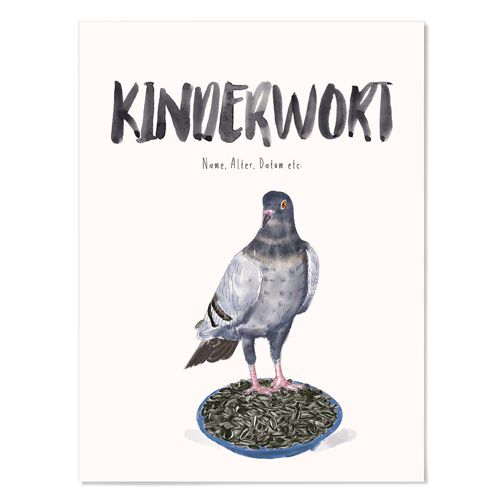 Kindermundposter Vogelfutter – personalisiertes Poster mit Kinderwort für Eltern
