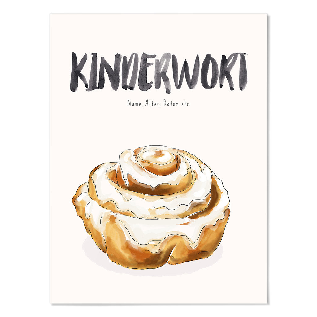 Kindermundposter Zimtschnecke – personalisiertes Poster mit Kinderwort für Eltern
