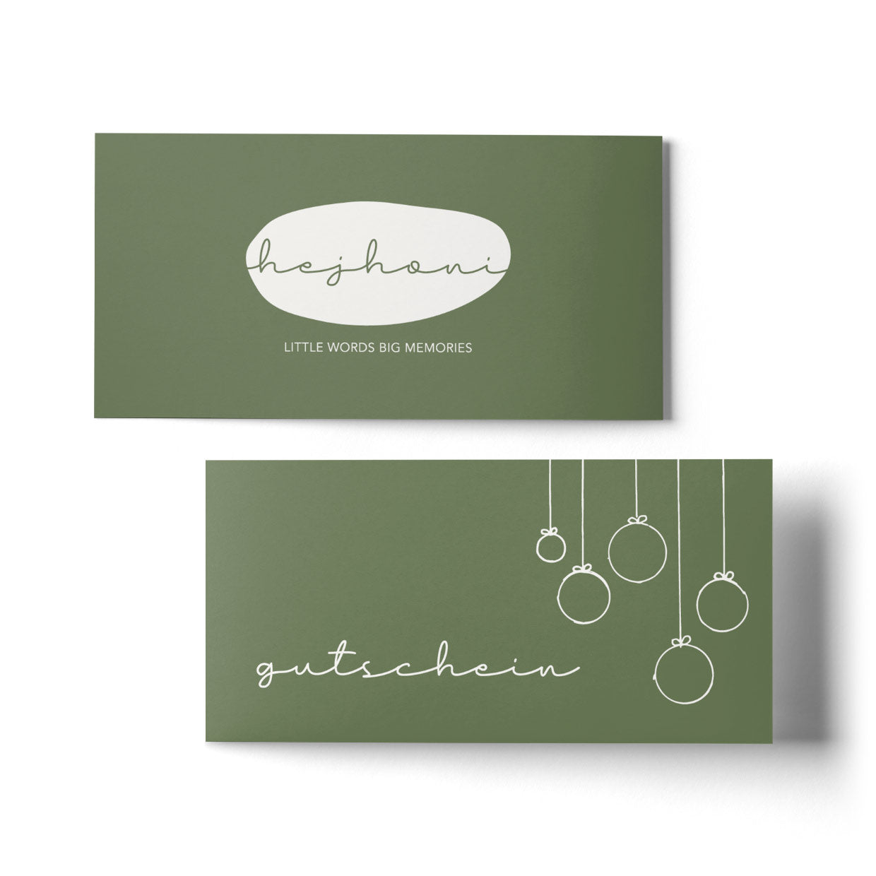 Weihnachtliche Gutscheinkarte Geschenkgutschein Vorder- und Rückseite
