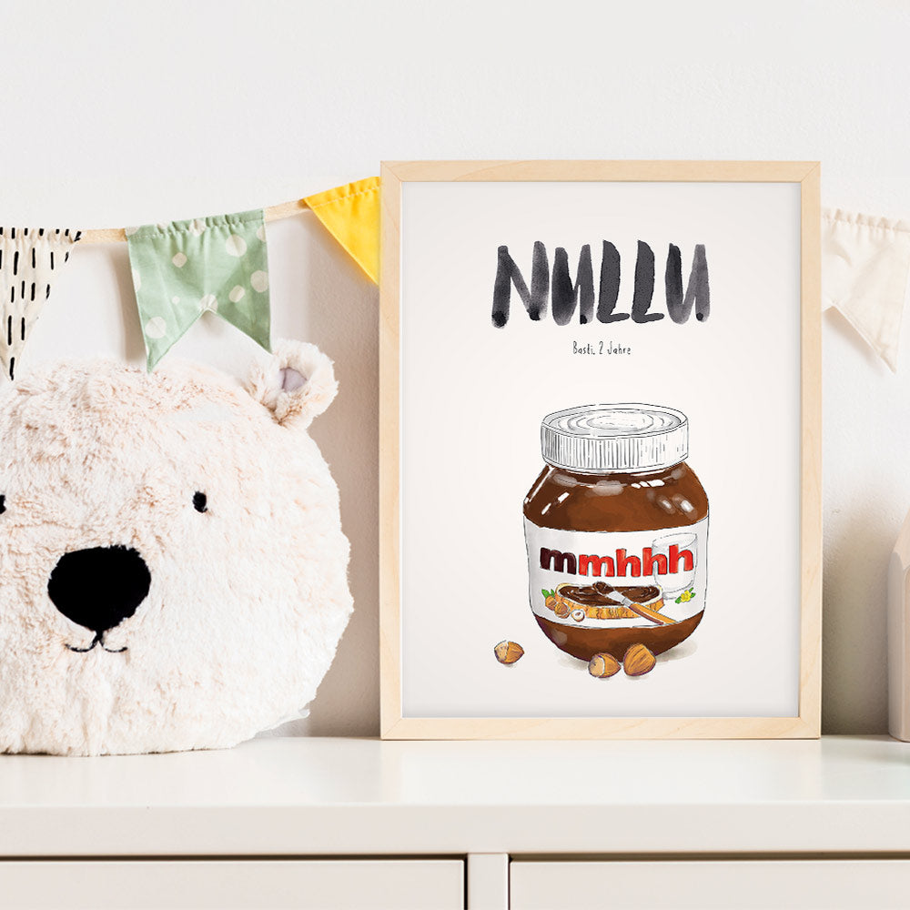 Kindermundposter Nuss-Nougat-Creme – personalisiertes Poster mit Kinderwort für Eltern
