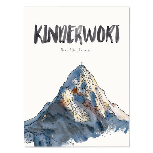 Kindermundposter Berg – personalisiertes Poster mit Kinderwort für Eltern
