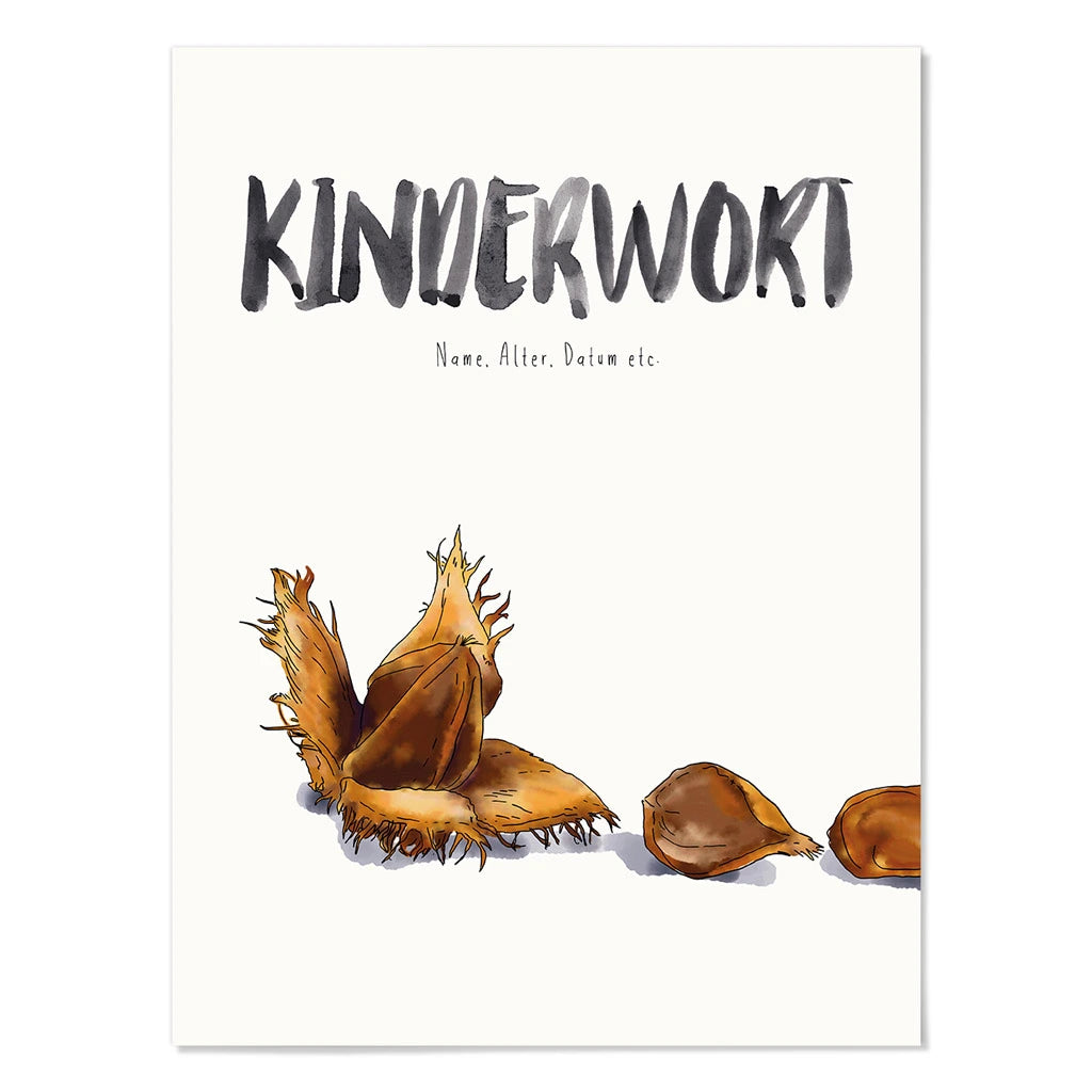 Kindermundposter Bucheckern – personalisiertes Poster mit Kinderwort für Eltern
