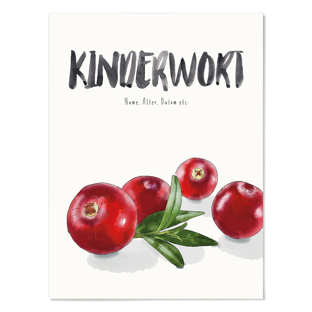 Kindermundposter Cranberries – personalisiertes Poster mit Kinderwort für Eltern