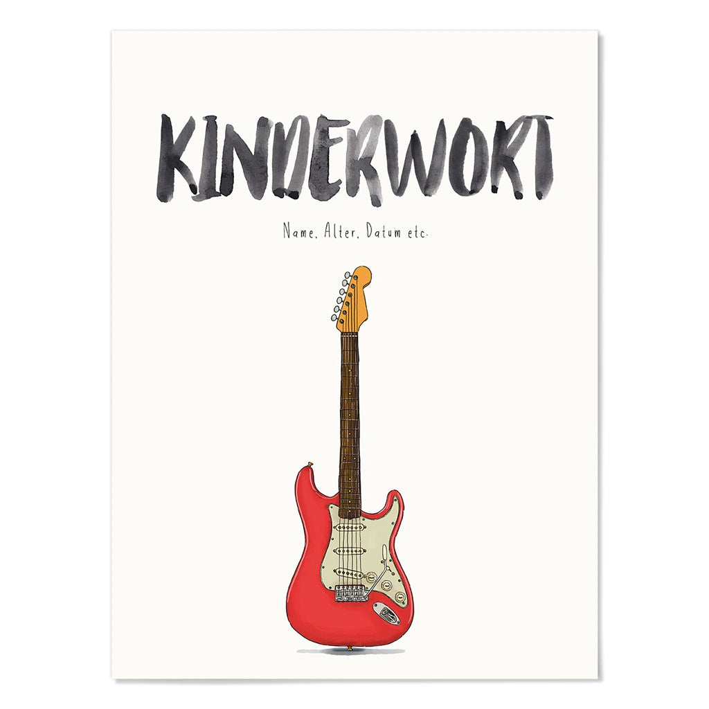 Kindermundposter E-Gitarre – personalisiertes Poster mit Kinderwort für Eltern
