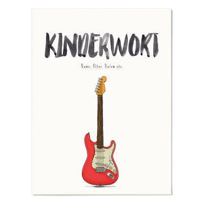 Kindermundposter E-Gitarre – personalisiertes Poster mit Kinderwort für Eltern
